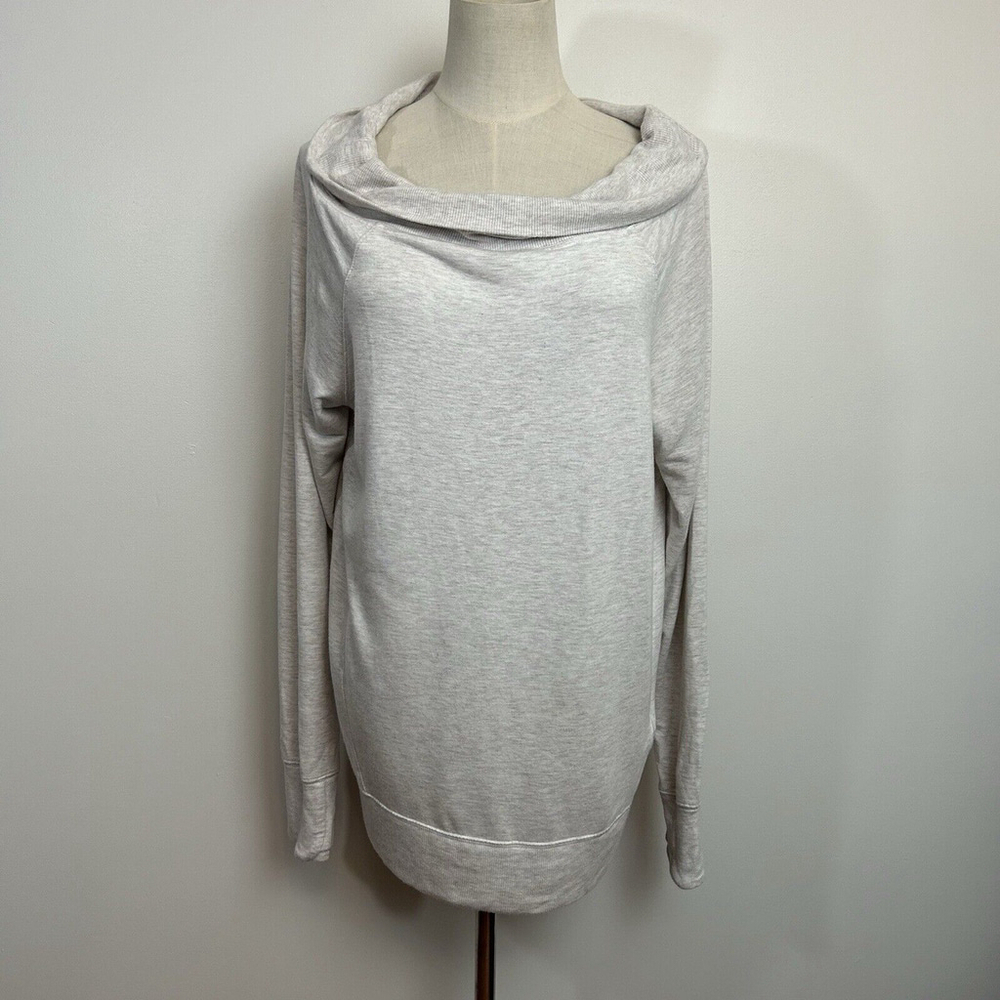 Athleta Size LG Modal Boat Neck Sweater Thumb Holes Buttery Soft Roomy 2022